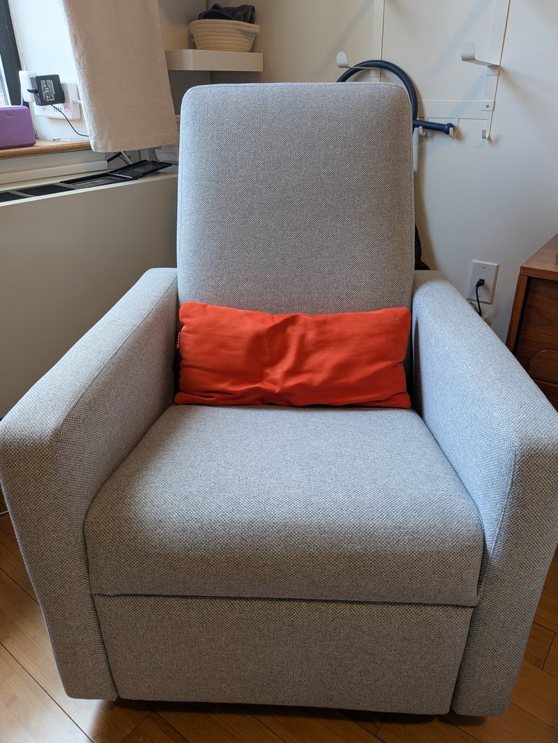 Monte Design Grano Glider Recliner — Cloud Grey / Gold Swivel Base